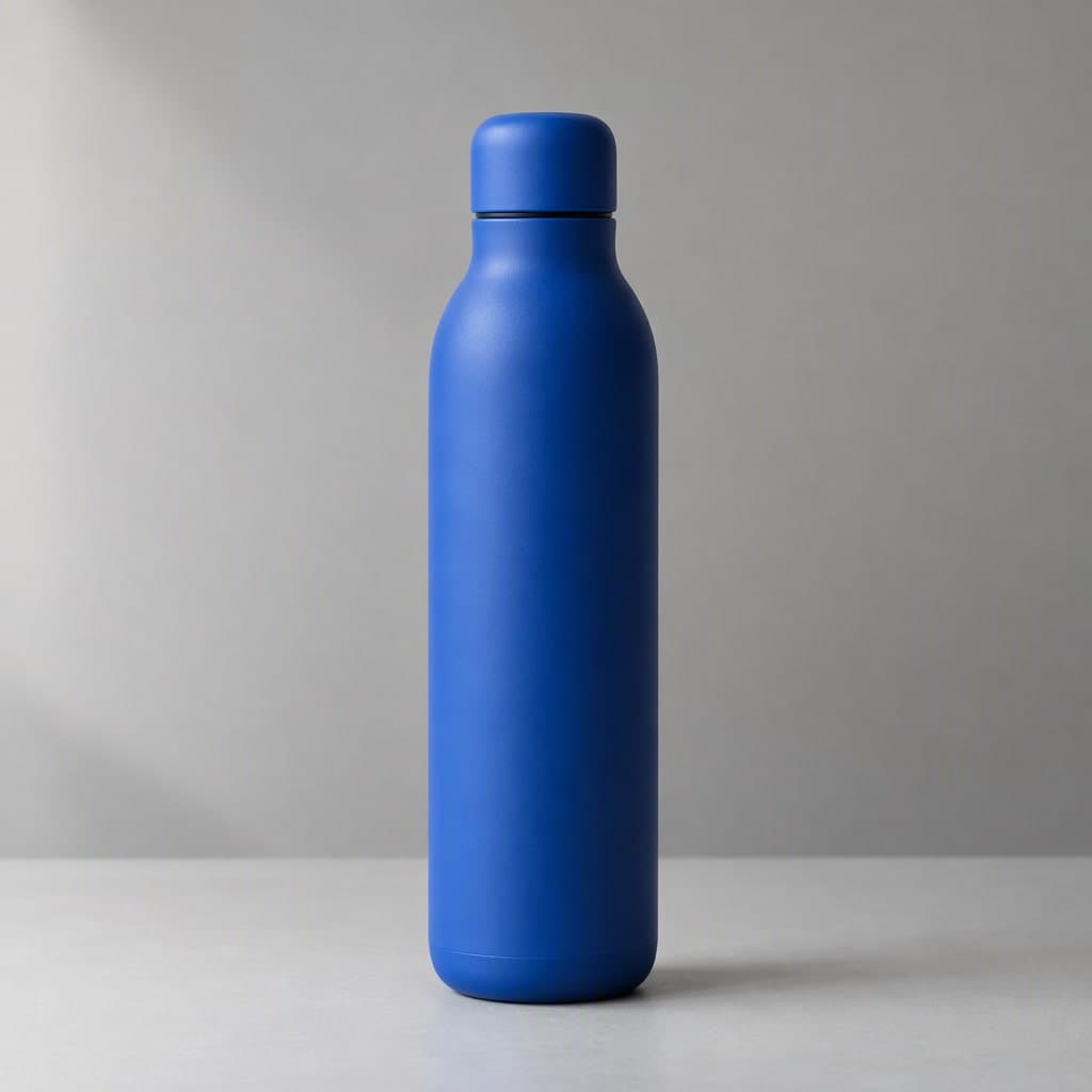 Original AI-generated blue-bottle reference on a plain background